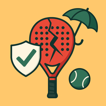 Verzeker je padelracket 3 maanden tegen schades, ook schades door glas of hek